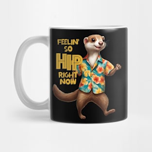 Funny animal weasel Hawaiian shirt feeling hip Mug